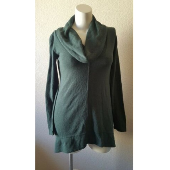 Mod-O-Doc Cowl Neck Spruce Tunic Pullover Cable Knit Sweater Green S - Picture 1 of 5